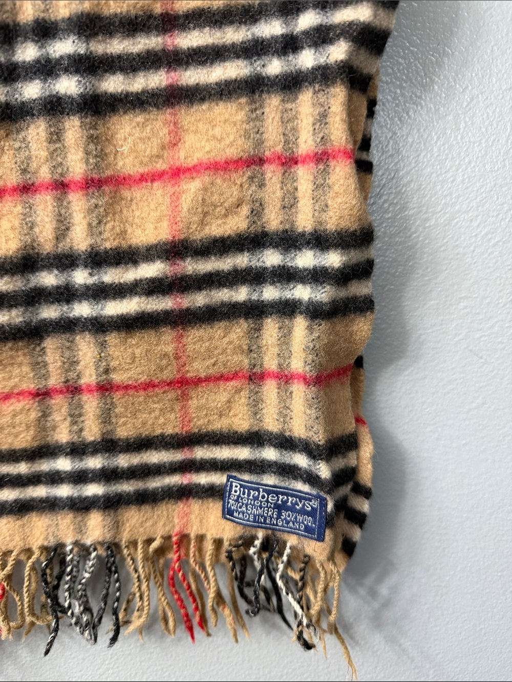 vintage Burberrys of London scarf classic Nova Check 70% cashmere and 30% wool - Picture 5 of 6